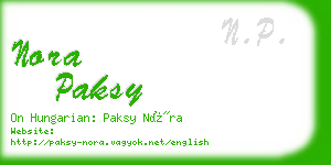 nora paksy business card